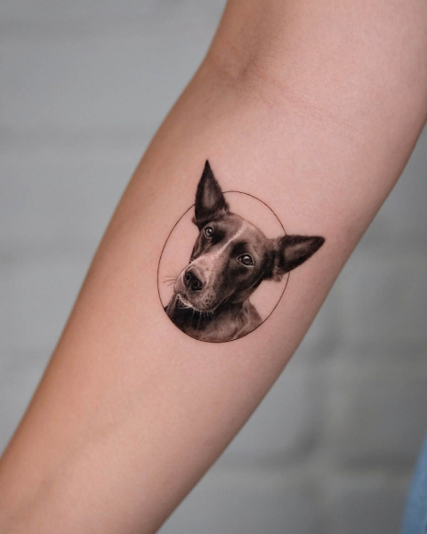 detailed realistic dog tattoo  2025 tattoo trends