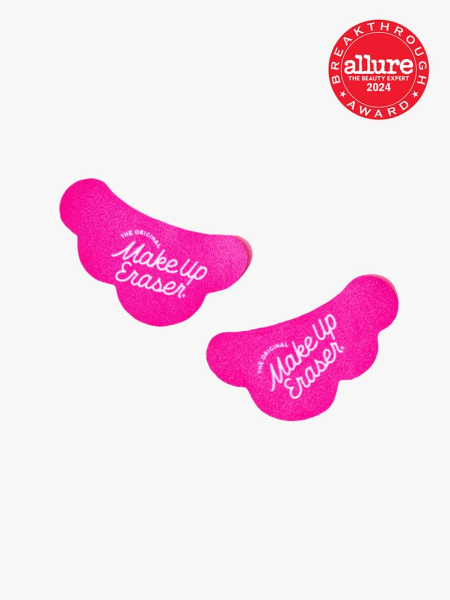 cooling clouds in hot pink and white color way on light gray background with red and white 2024 allure best of beauty seal