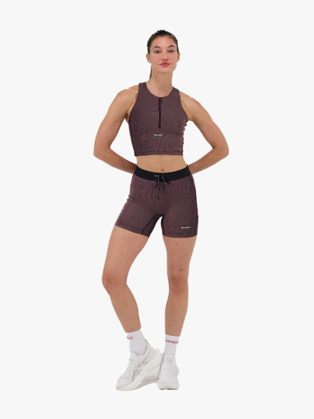 bandit sports bra and matching shorts on model